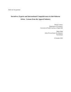 Incentives, Exports and International Competitiveness in Sub