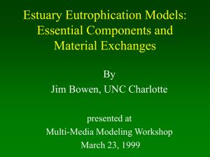Essential Components & Exchanges of Eutrophication Models