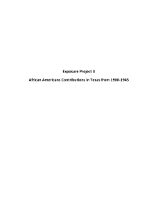 African Americans Contributions in Texas from 1900-1945