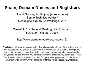 Spam, Domain Names and Registrars