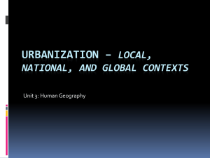 Urbanization – local, national, and global