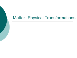 Matter- Physical Transformations