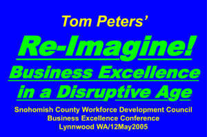 Re-Imagine! - Business Excellence in a Disruptive Age