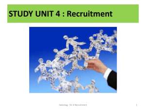 Employment Equity, Recruitment and Selection