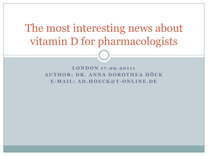 Vitamin D and ist meaning for pharmacologists