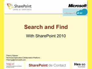 Microsoft SharePoint tour d*horizon