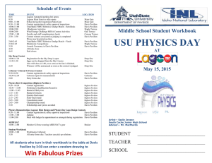2015 Middle School Workbook - USU Physics Day at Lagoon