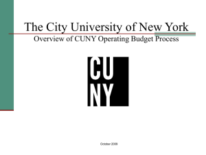 CUNY Operating Budget Process