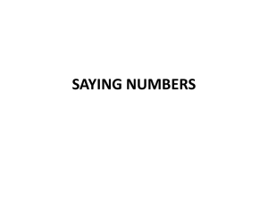 SAYING NUMBERS