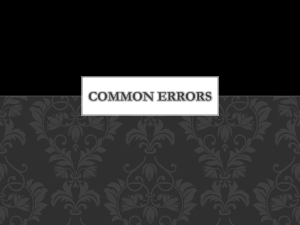Common Errors Warning: Don't Drop That Quote!