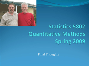 Statistics 802 Quantitative Methods