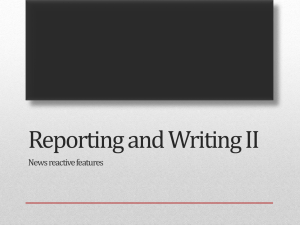 Reporting and Writing II