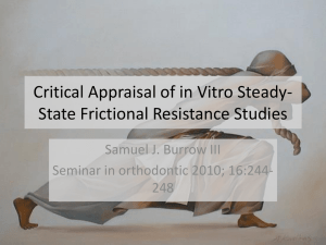 Critical Appraisal of in Vitro Steady-State Frictional