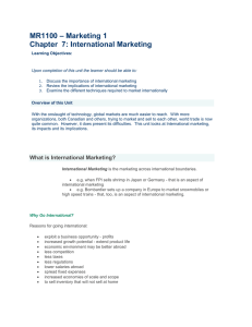 Unit 7. International Marketing
