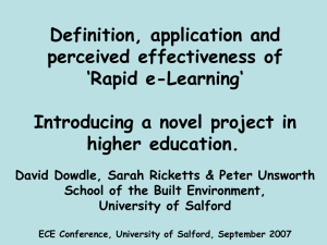 'rapid e-learning': introducing a novel project in higher education