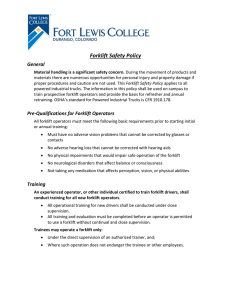 FLC Forklift Safety Policy
