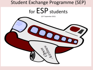 SEP Briefing for ESP Students - Engineering Science Programme