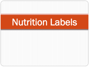 Nutrition Label - WESTLAKE HEALTH AND PE