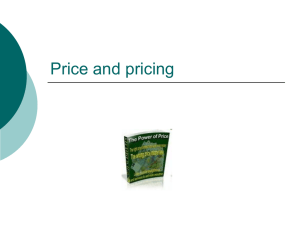 Value pricing