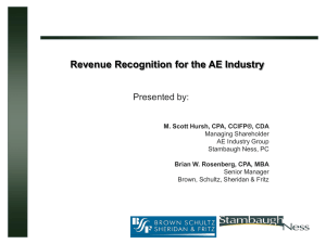 Revenue Recognition for the AE Industry