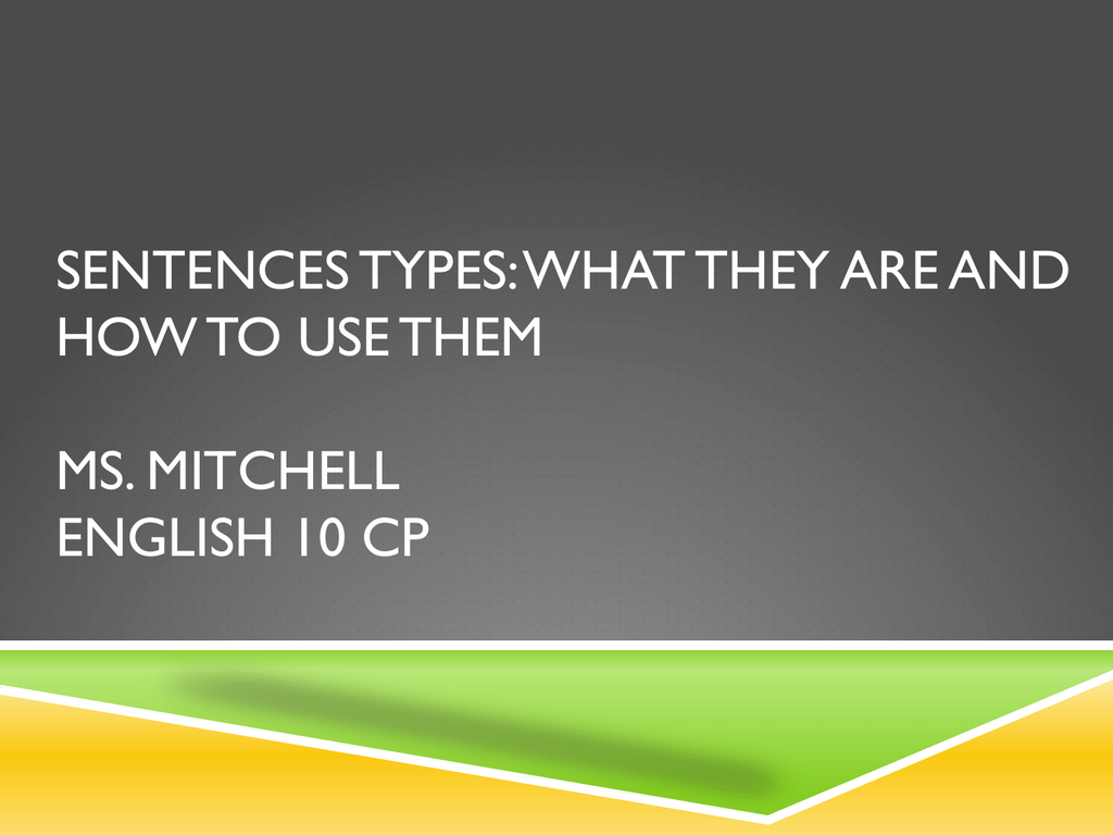 Sentences Types of