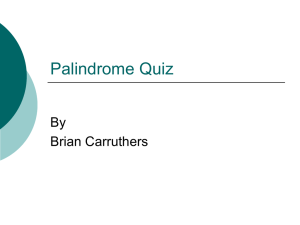 Palindrome Quiz - Primary Resources