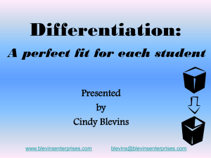 Differentiation - Blevins Enterprises Home