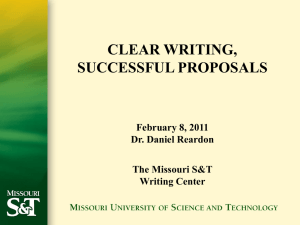 Proposal Writing Slides  - Missouri University of Science and