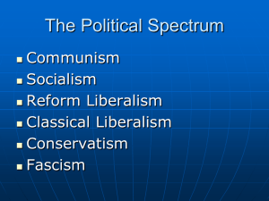 The Political Spectrum Due Tuesday Sept 20th