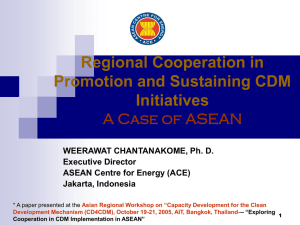 Regional Cooperation in CDM