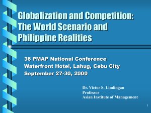 Globalization and Competition: The World Scenario and Philippine