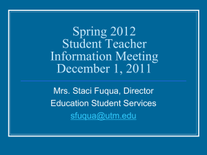 S.T. Information Meeting, December 1, 2011
