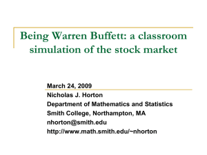 Being Warren Buffett - Smith College: Mathematics & Statistics
