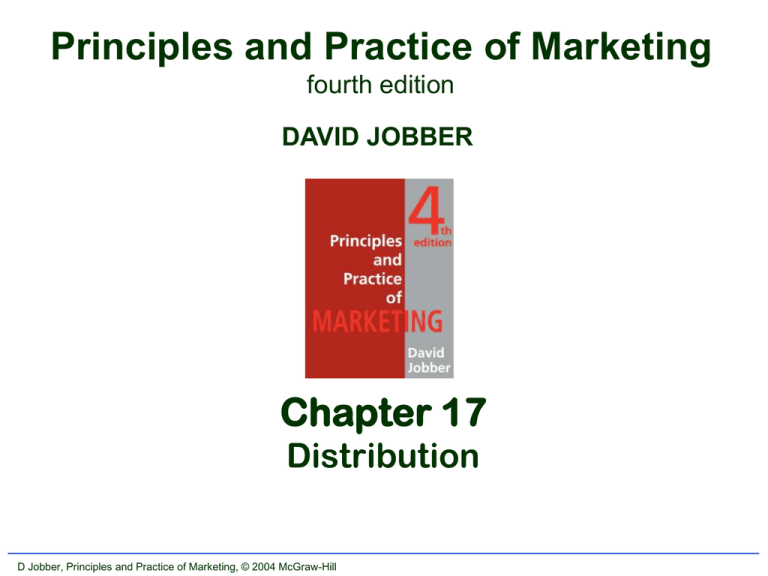 Jobber Principles & Practice of Marketing