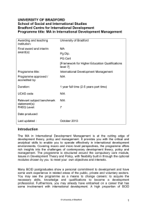 MA in International Development Management