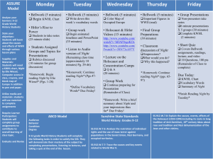 calendar for lesson plan