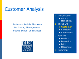 Customer Analysis - Duke University's Fuqua School of Business