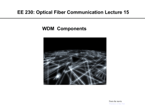 Lecture 15: Passive WDM Components