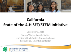 State of the 4-H STEM Initiative for Dec 1 2015