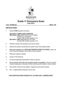 Grade 11 Economics Exam June 2015.