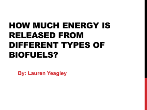 hOW MUCH ENERGY IS RELEASED FROM DIFFERENT TYPES