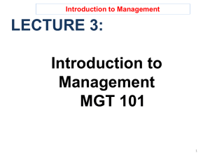 Introduction to Management (Chapter 2)