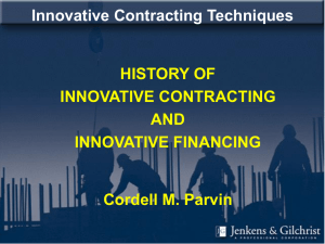 Introduction to 11/98 Innovative Contracting Workshop