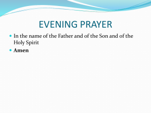 EVENING PRAYER - St. Peter