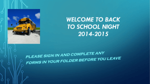 Welcome to back to school night 2013-2014