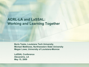 ACRL-LA and LaSSAL: Working and Learning Together