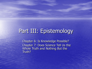 Part III: Epistemology