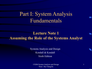 Chapter 1 Assuming The Role Of The Systems