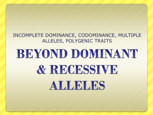 BEYOND DOMINANT & RECESSIVE ALLELES