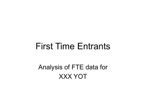 First Time Entrants Analysis of FTE data for XXX YOT
